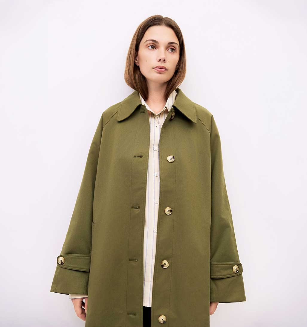 Serena Long Coat - Olive - re - souL