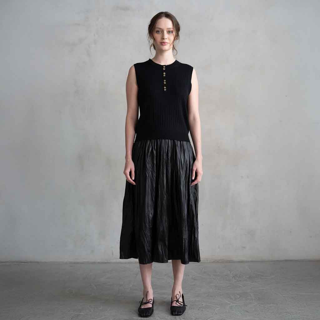 Shirred Skirt - Black - re - souL