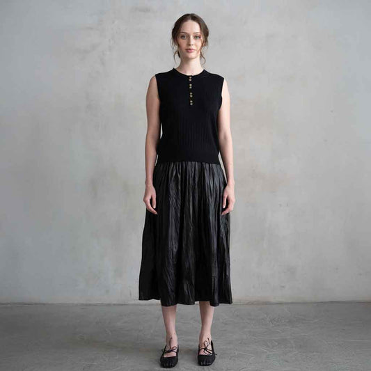 Shirred Skirt - Black - re - souL