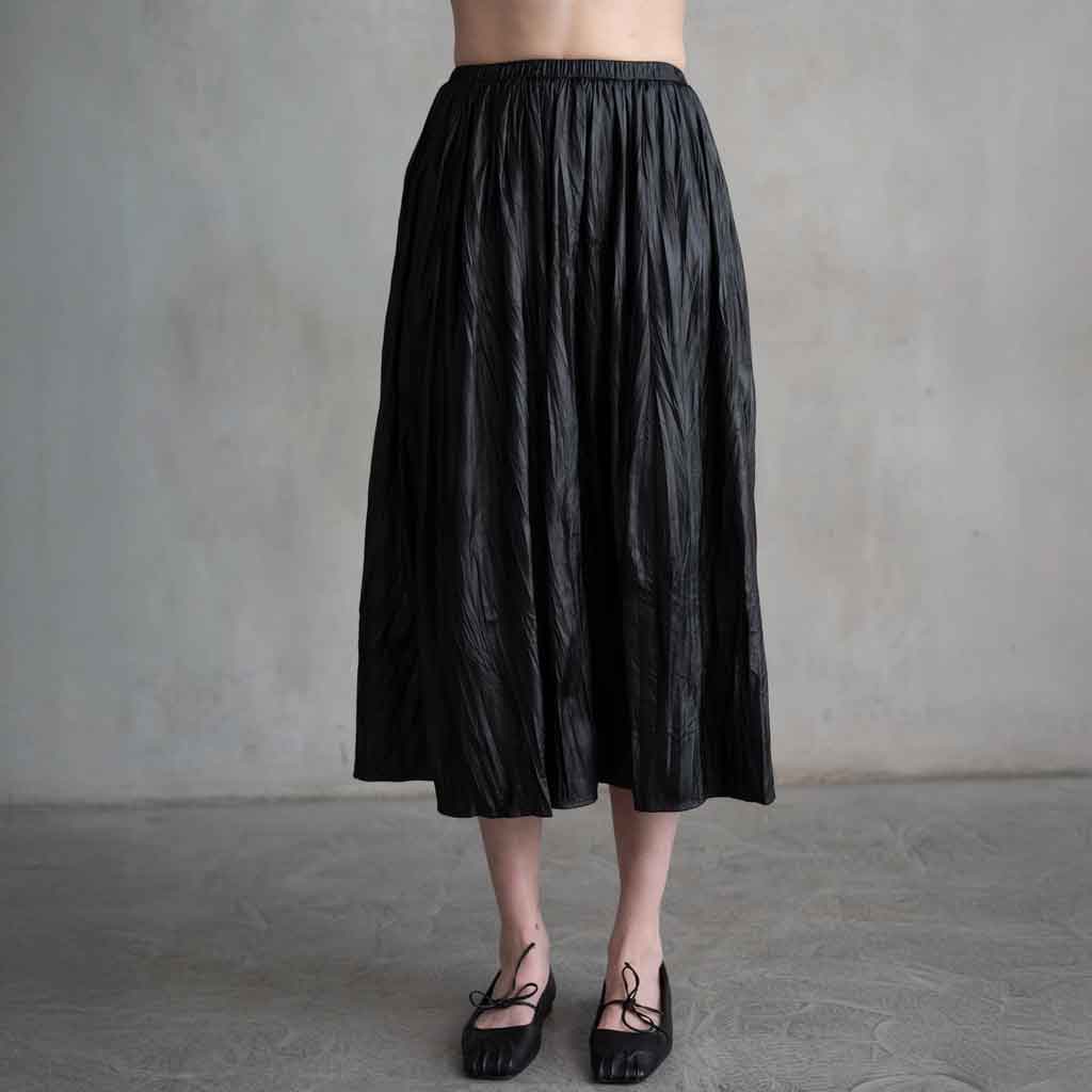 Shirred Skirt - Black - re - souL