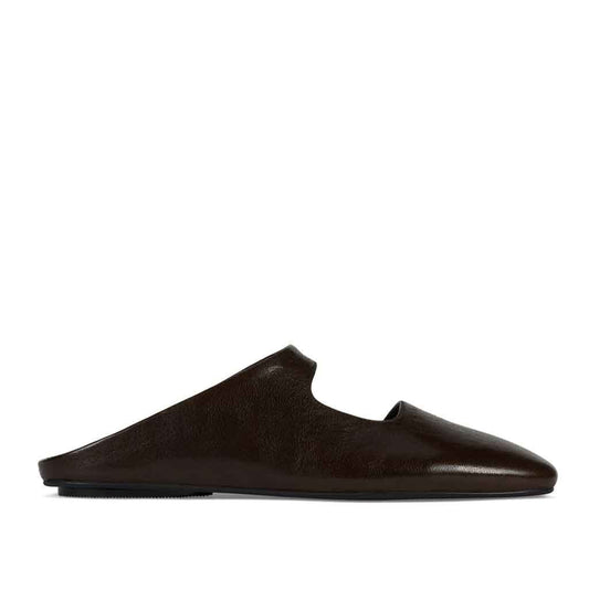 Siesta Flat Mule - Dark Brown - re - souL