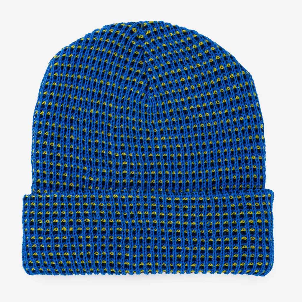 Simple Grid Knit Beanie - Cobalt - re - souL