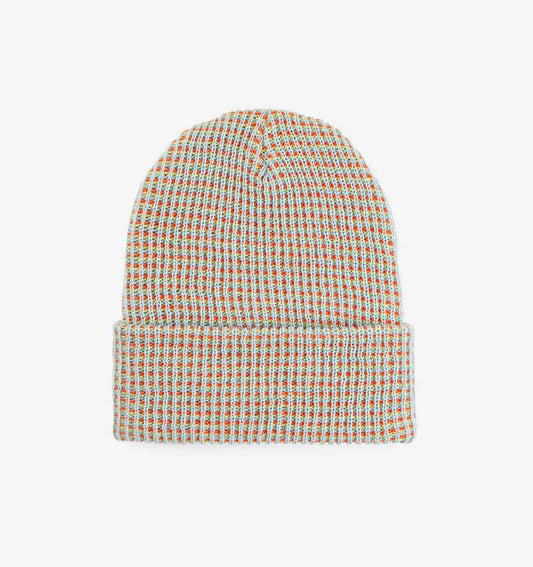 Simple Grid Knit Beanie - Stone Blue - re - souL