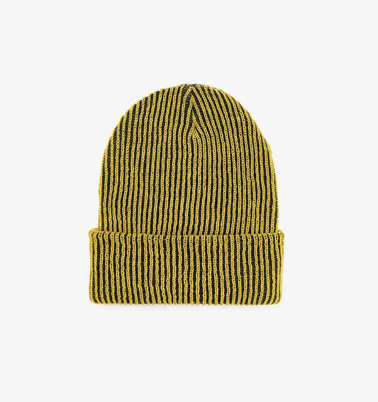 Simple Rib Knit Beanie - Golden Olive/Navy - re - souL