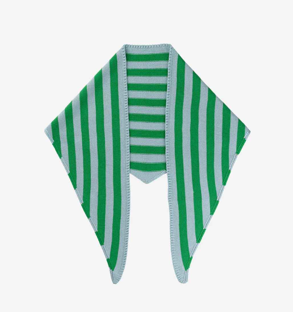 Simple Stripe Triangle Scarf - re - souL