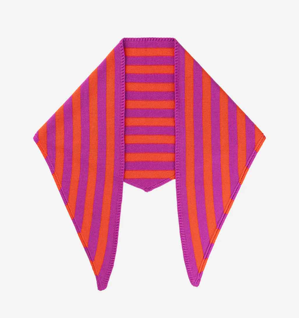 Simple Stripe Triangle Scarf - re - souL