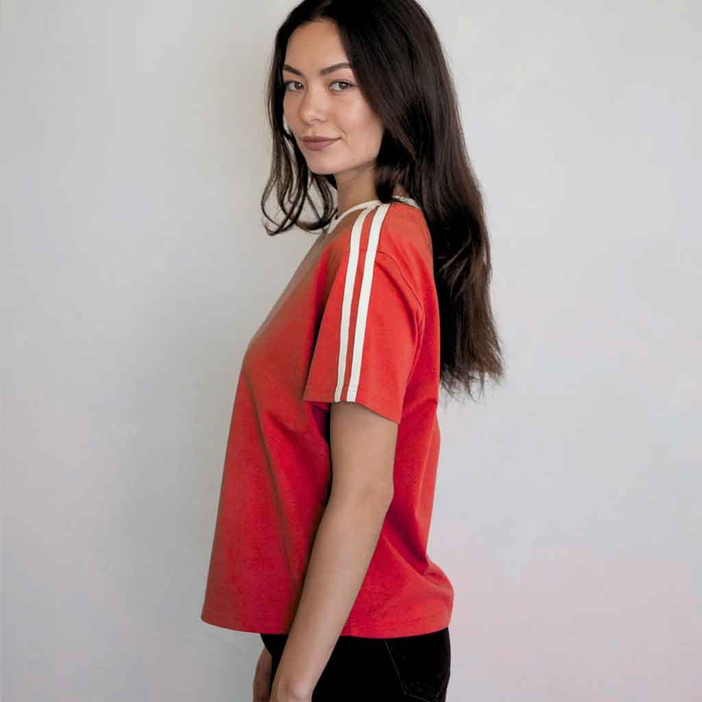 Sporty Varsity Tee - Red - re - souL