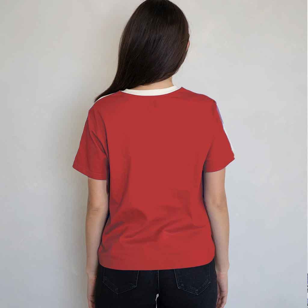 Sporty Varsity Tee - Red - re - souL