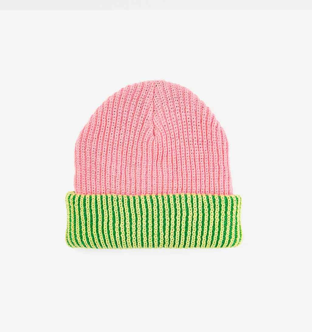 Stripe Cuff Plush Beanie - re - souL