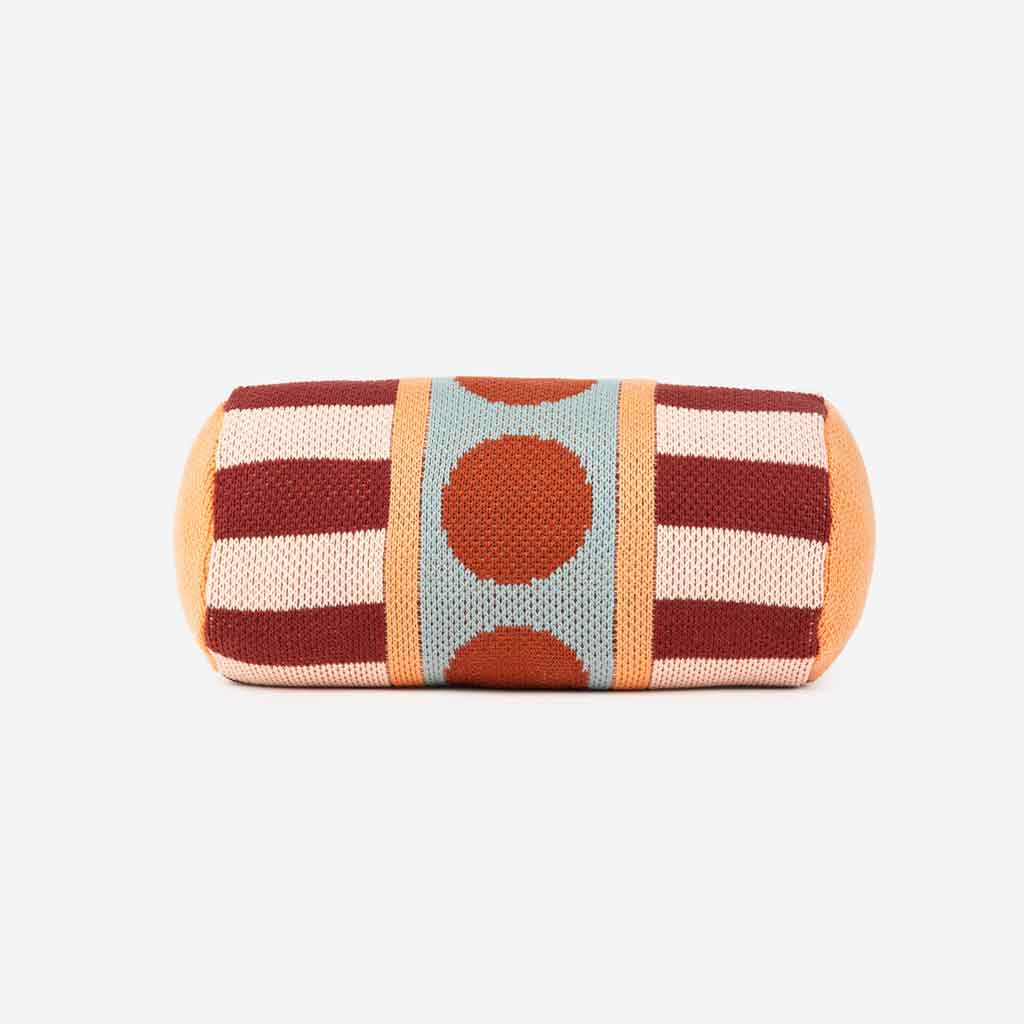 Stripe Dot Bolster - Ruby - re - souL