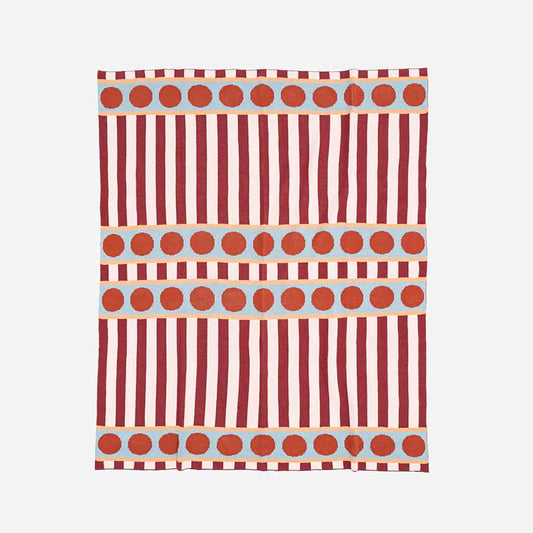 Stripe Dot Throw - Ruby - re - souL