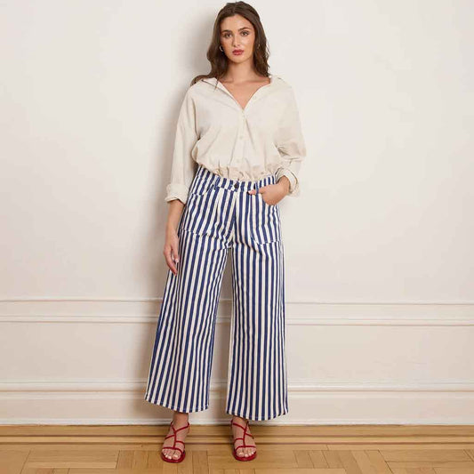 Striped Simone Pants - Blue - re - souL