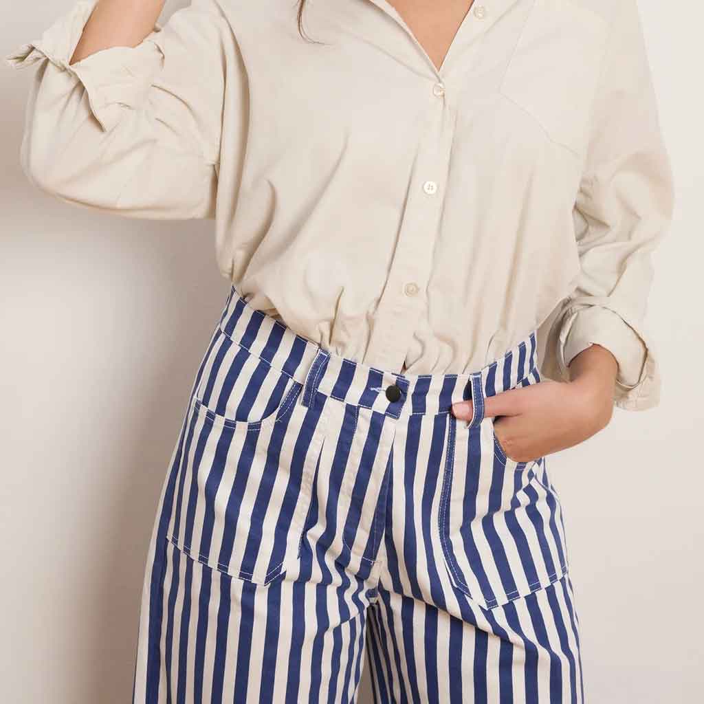 Striped Simone Pants - Blue - re - souL