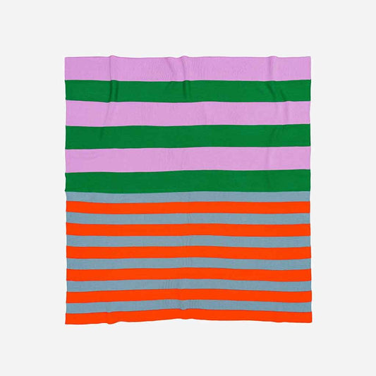 Super Stripe Knit Throw Kelly Lilac - re - souL