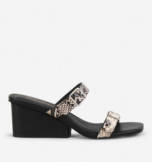 Surrender Leather Wedge Heel - Black/White - re - souL