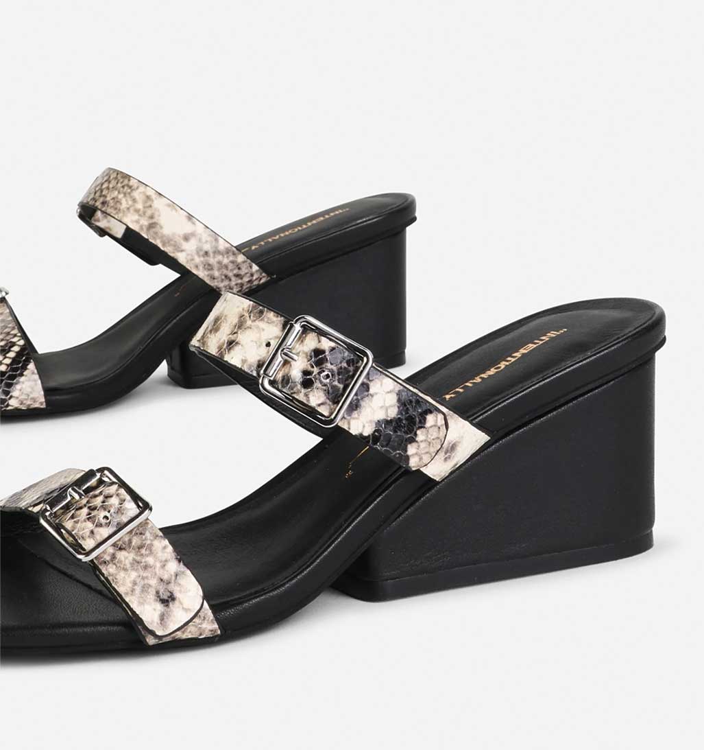 Surrender Leather Wedge Heel - Black/White