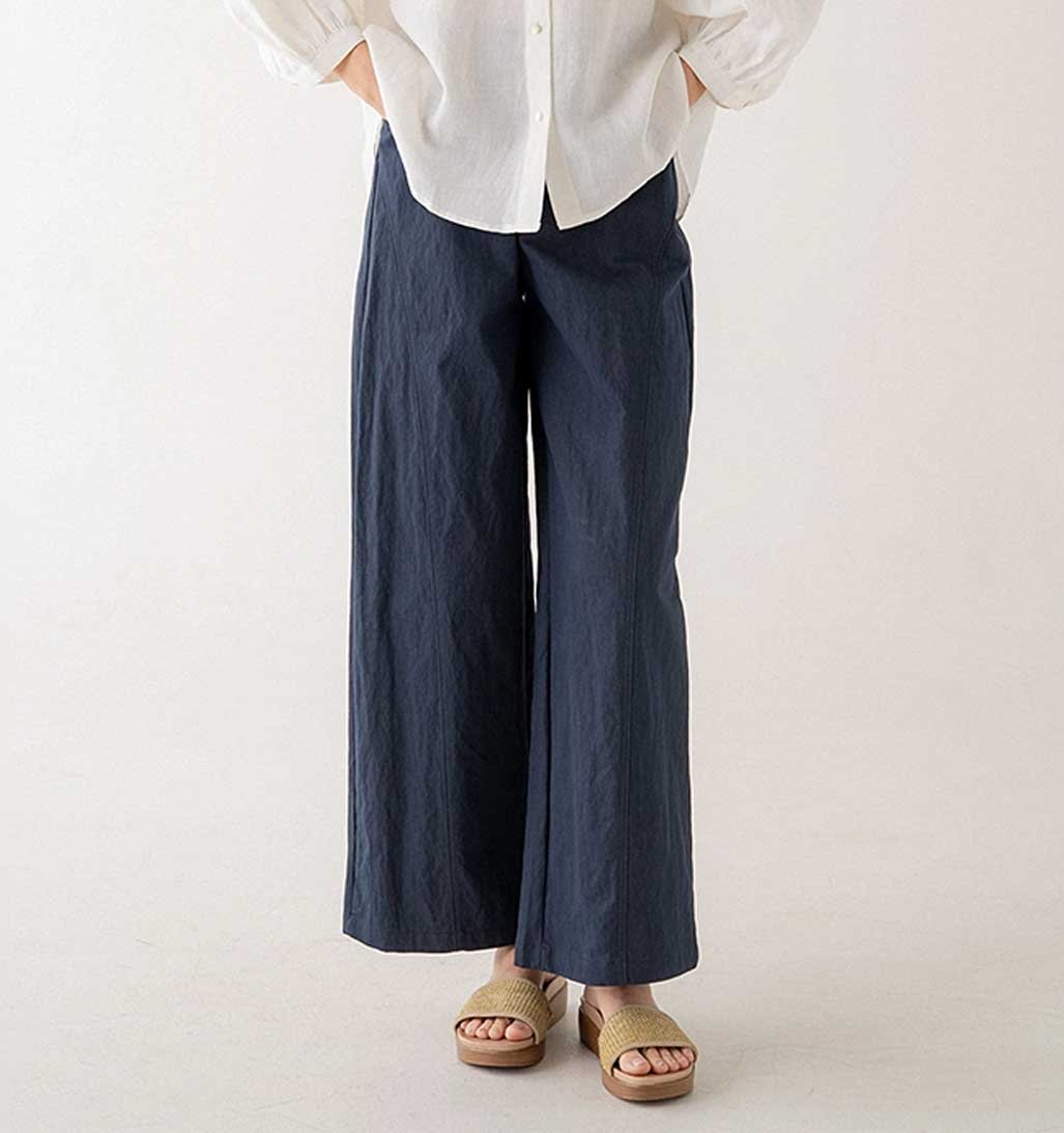 Tailored Straight Leg Pants - Navy - re - souL