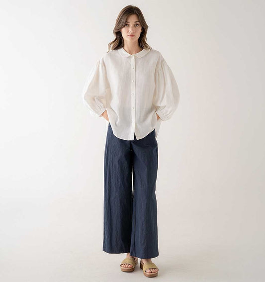 Tailored Straight Leg Pants - Navy - re - souL