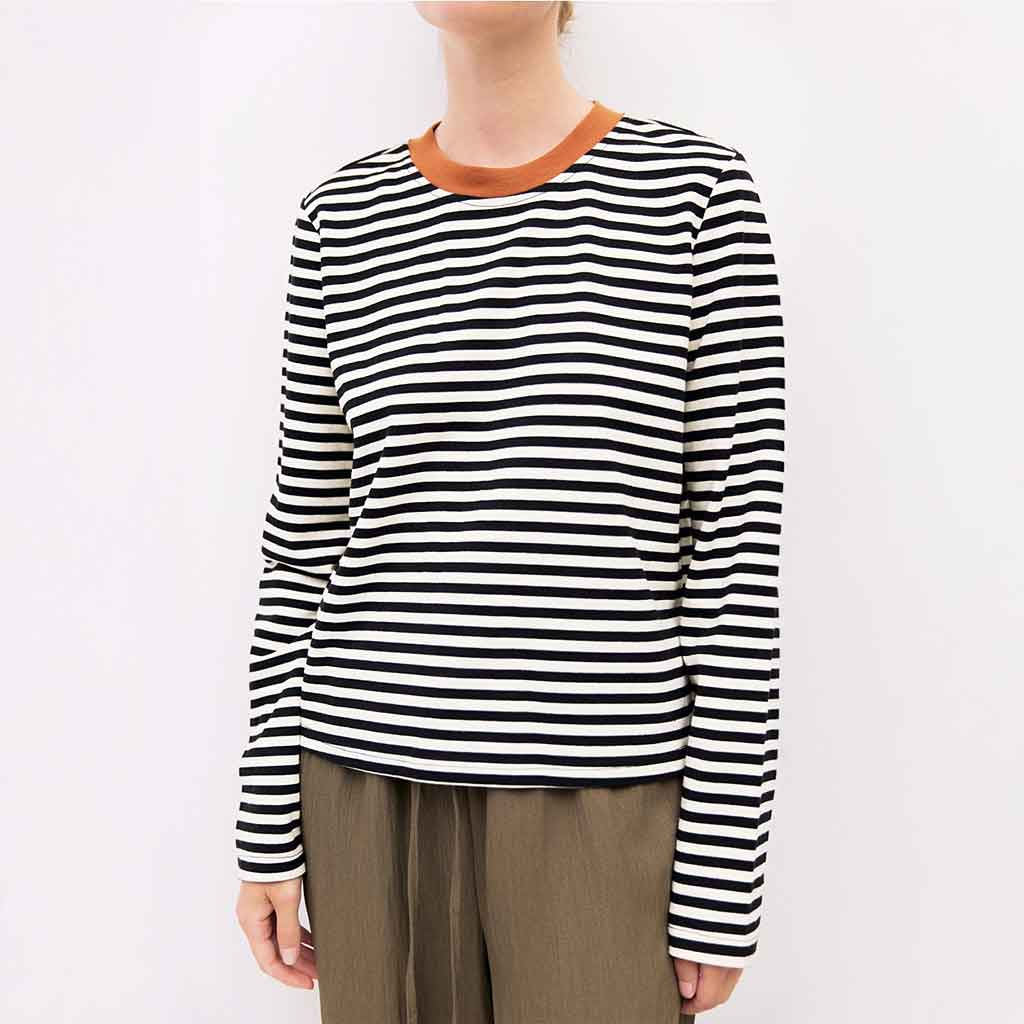 The Kathleen Stripe Top - Black/Cream - re - souL