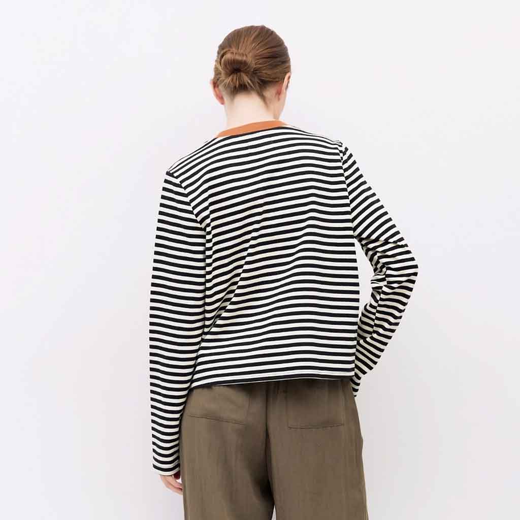 The Kathleen Stripe Top - Black/Cream - re - souL