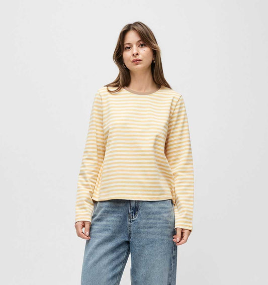 The Kathleen Stripe Top - Yellow/Cream - re - souL