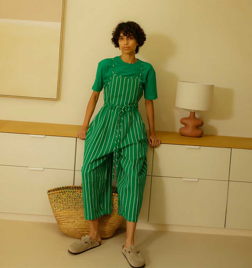Tomasin Overalls - Grass Stripe - re - souL
