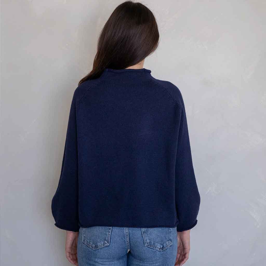 Tomato Jacquard Sweater - Navy - re - souL