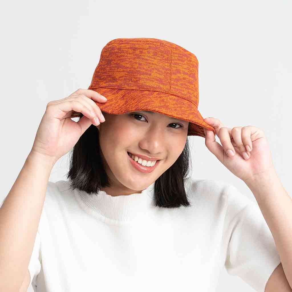 Twist Knit Bucket Hat - Wine Flame - re - souL
