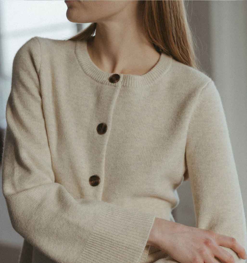 Tyler Bell Sleeve Cardigan - Oatmeal - re - souL