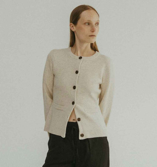 Tyler Bell Sleeve Cardigan - Oatmeal - re - souL