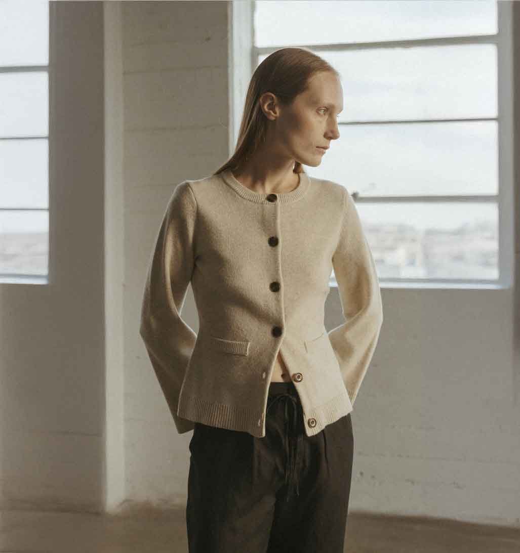 Tyler Bell Sleeve Cardigan - Oatmeal - re - souL