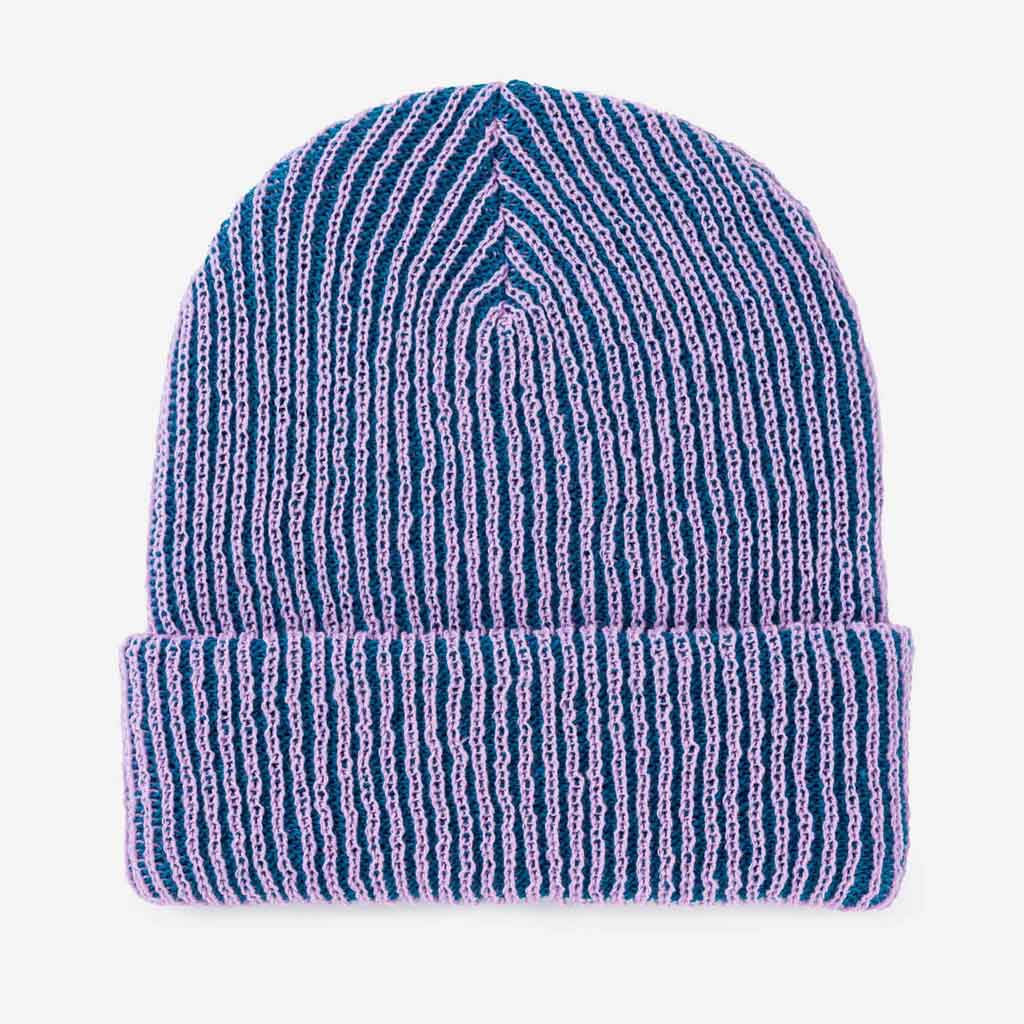 Verloop Simple Rib Beanie - Teal/Lilac - re - souL