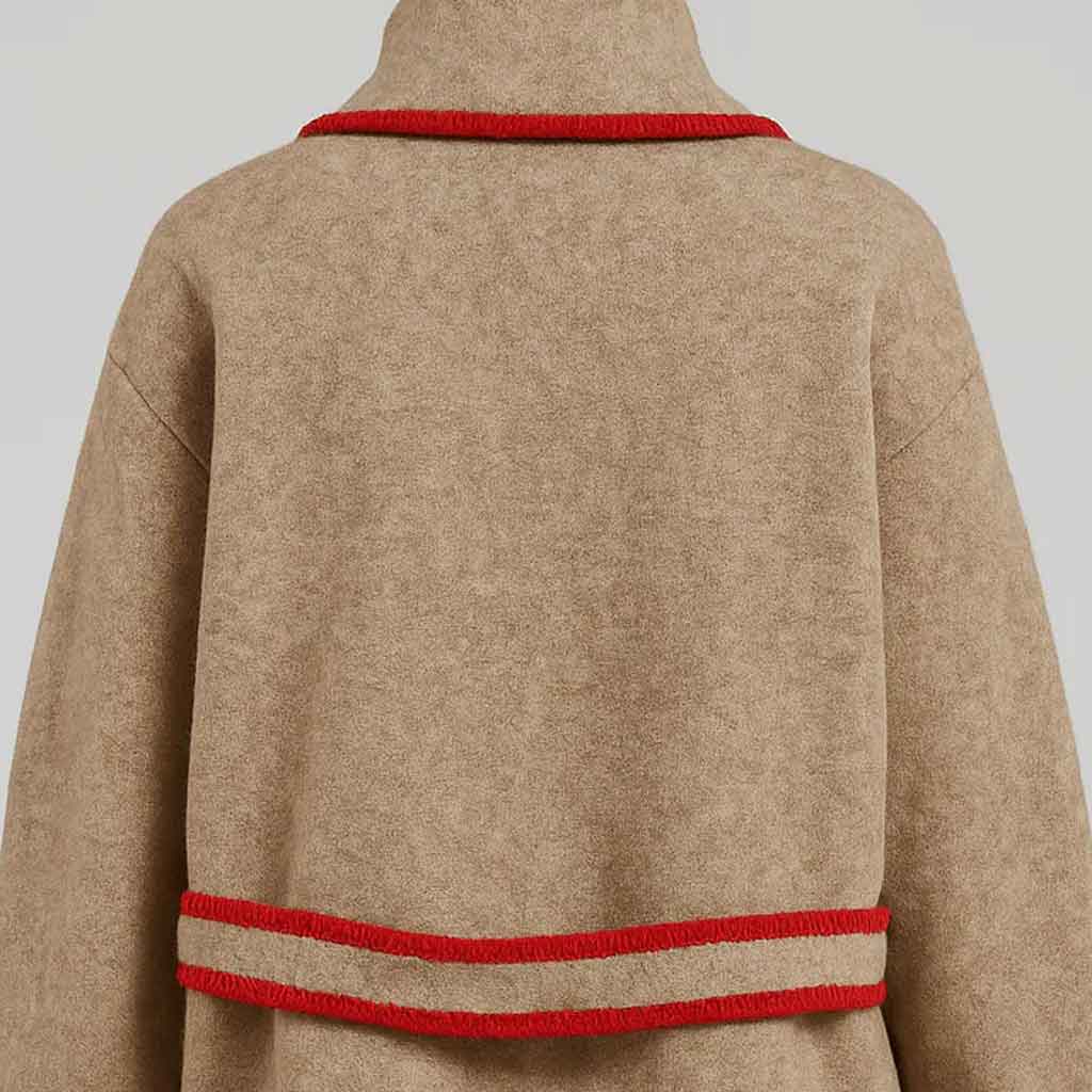 Whipstitch Cardigan with Belt - Taupe - re - souL