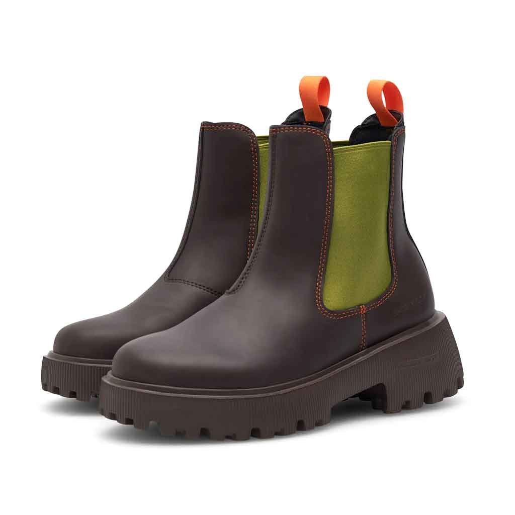 Woden Aya Boot - Chocolate Brown/Bamboo Green - re - souL