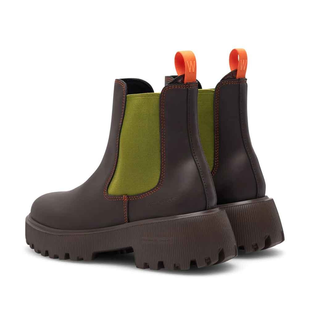 Woden Aya Boot - Chocolate Brown/Bamboo Green - re - souL