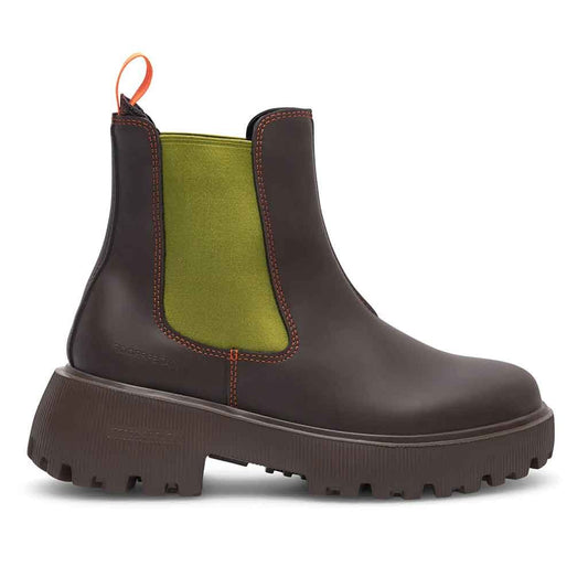 Woden Aya Boot - Chocolate Brown/Bamboo Green - re - souL