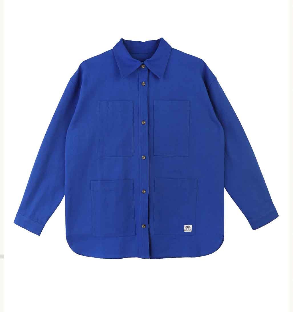Wright Button Down Overshirt - Cobalt - re - souL