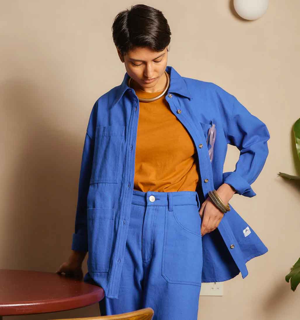 Wright Button Down Overshirt - Cobalt - re - souL