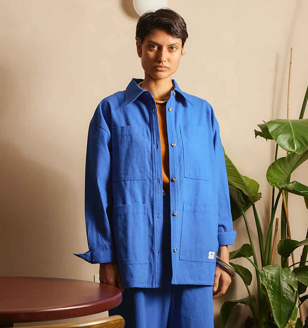 Wright Button Down Overshirt - Cobalt - re - souL