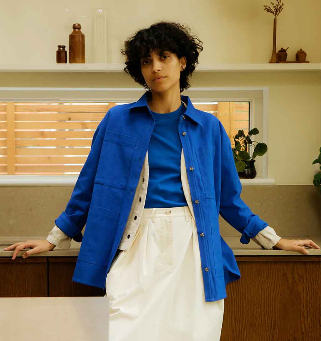 Wright Button Down Overshirt - Cobalt - re - souL