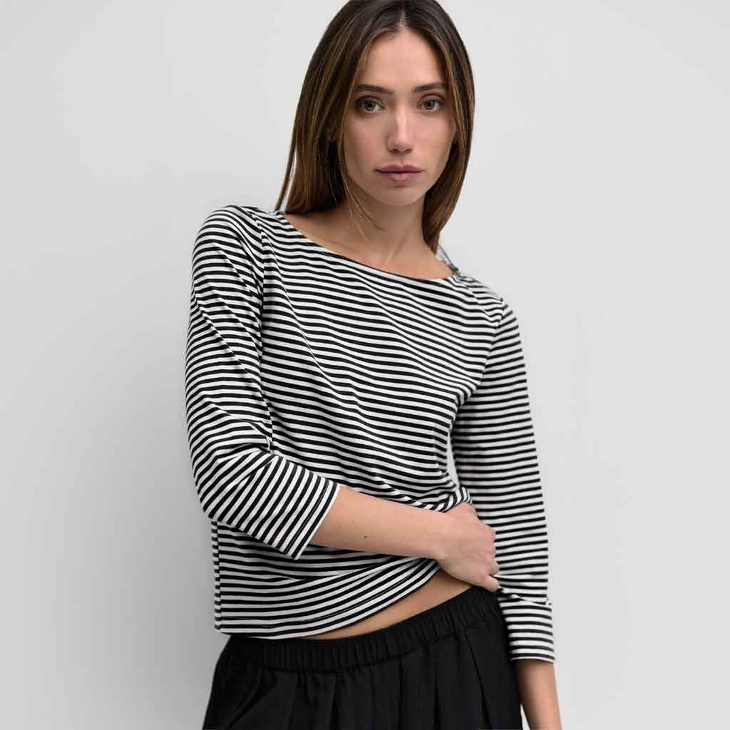 Xara Striped Top - Black/White - re - souL