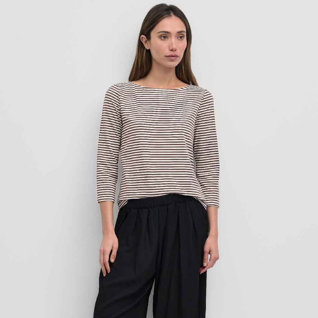 Xara Striped Top - Brown/White - re - souL