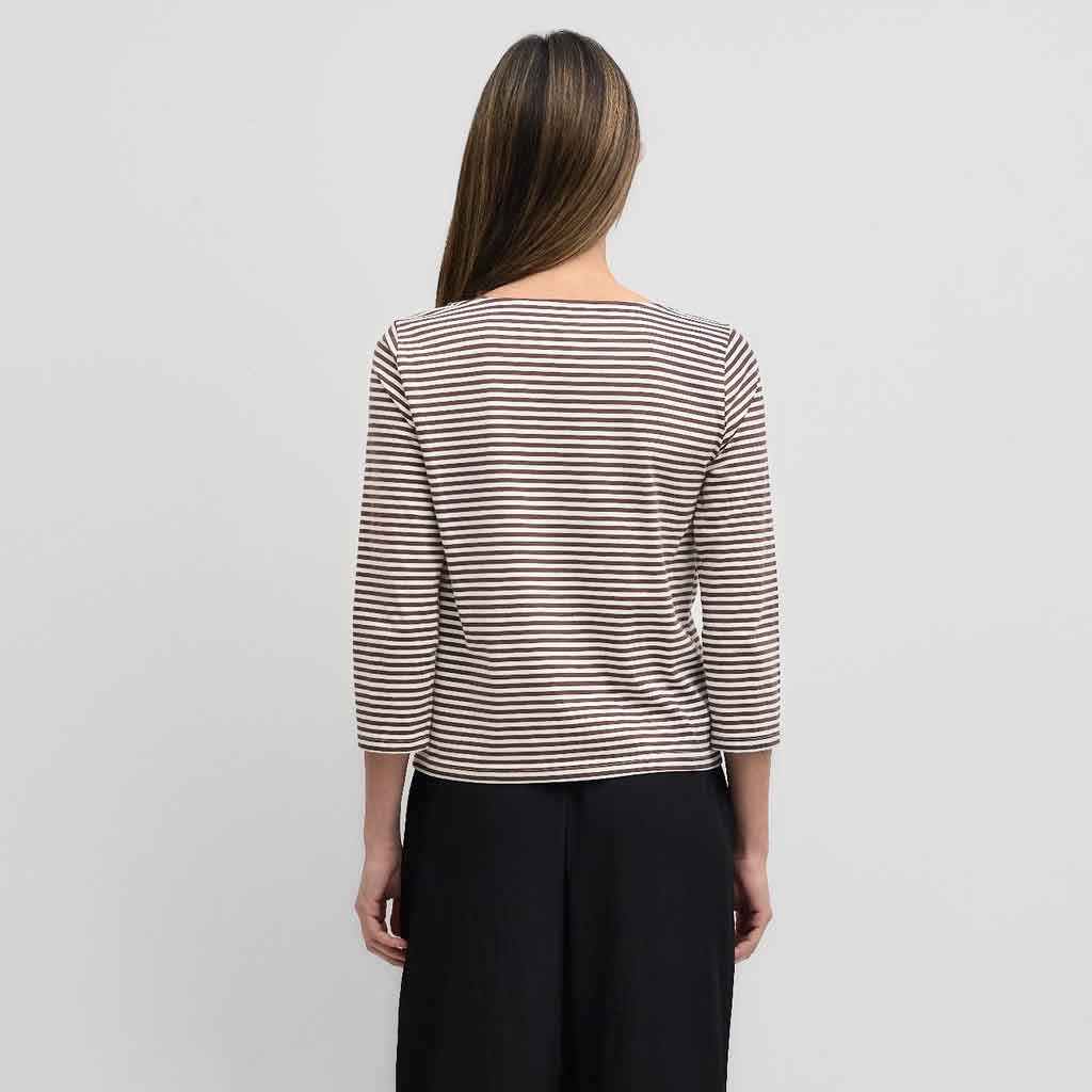 Xara Striped Top - Brown/White - re - souL