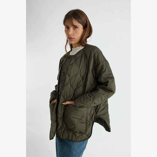 All Row Quilted Miche Jacket - Olive - re-souL