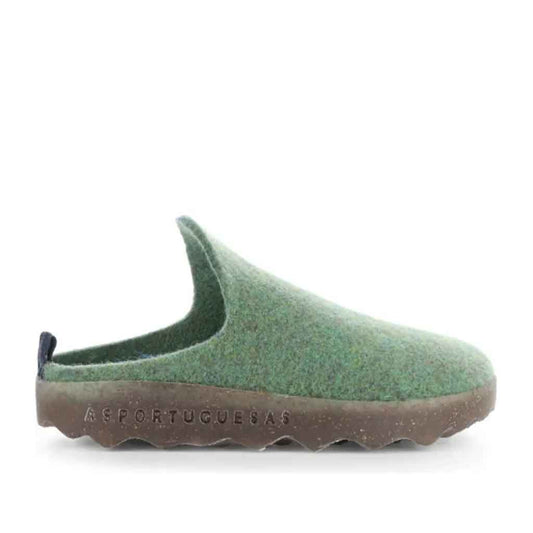 Asportuguesas Come Slide - Moss Green Tweed Wool - re-souL