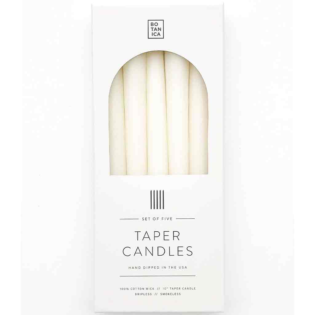 Botanica Taper Candle Set - Natural White - re-souL