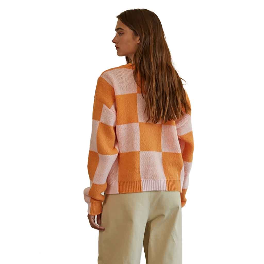 By Together Checkered Cardigan Sweater - re-souL