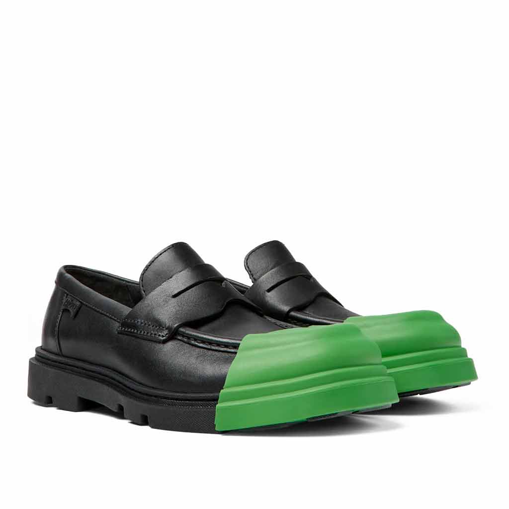 Camper Junction Loafer - Black Leather with Removable Toe Guard - re-souL