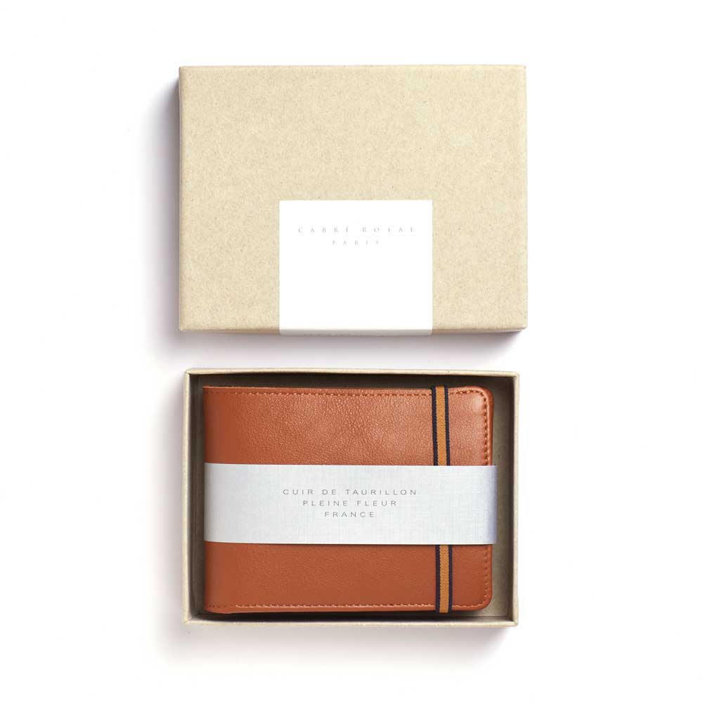 Carré Royal Minimalist Coin Wallet - Cognac - re-souL