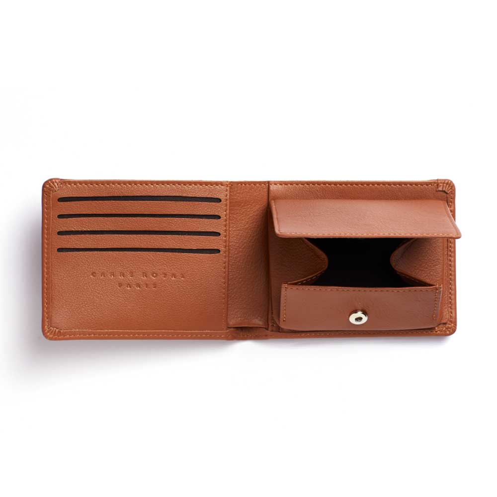 Carré Royal Minimalist Coin Wallet - Cognac - re-souL